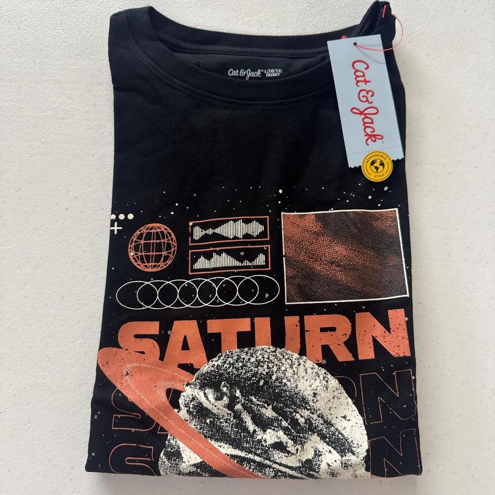 Cat & Jack Saturn Boys Black T-shirt